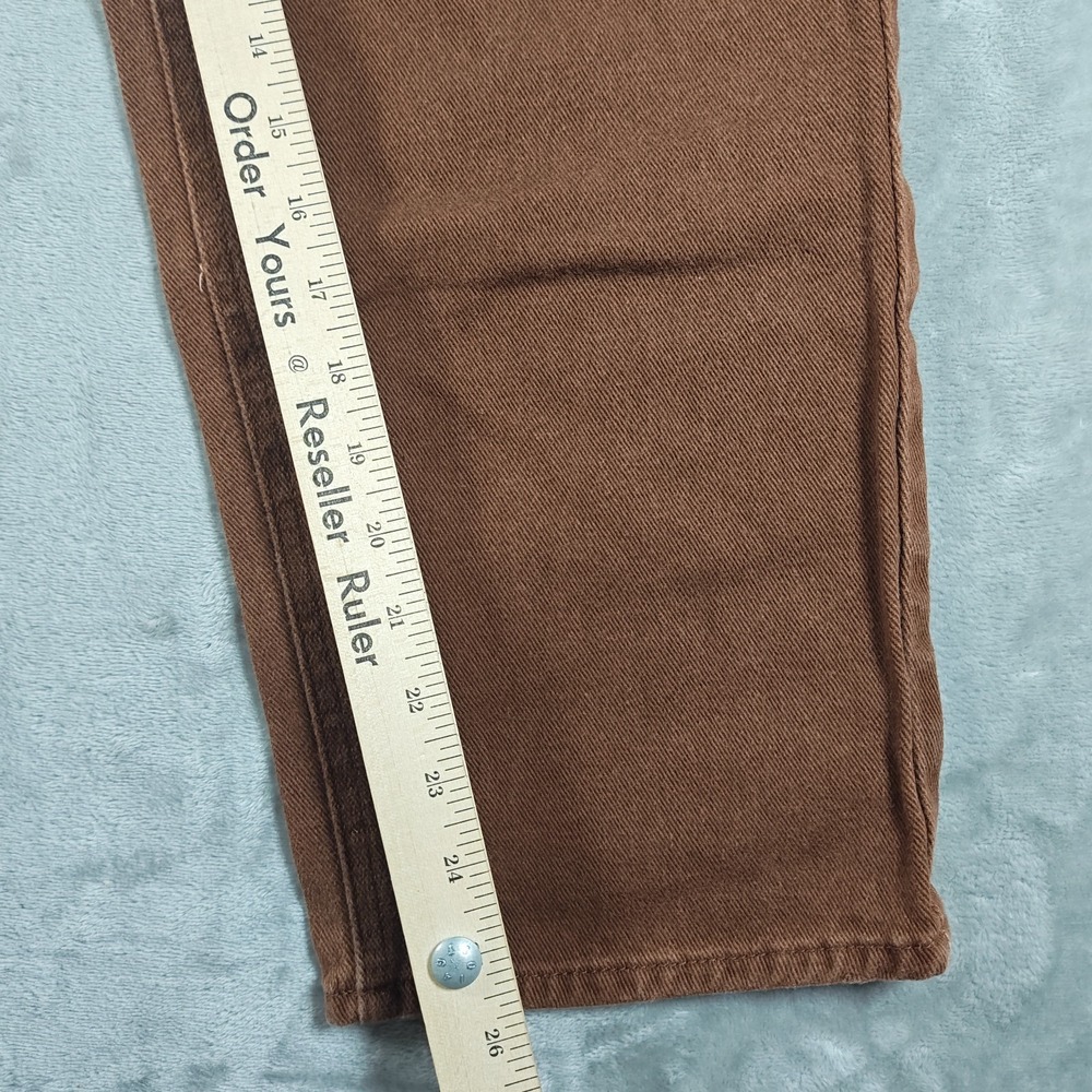 Empyre Jeans Mens 28x25.5 Brown Denim Baggy Skater Wide Leg Y2K Embroidered - Picture 5 of 11
